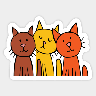 Three Cute Cats Sticker